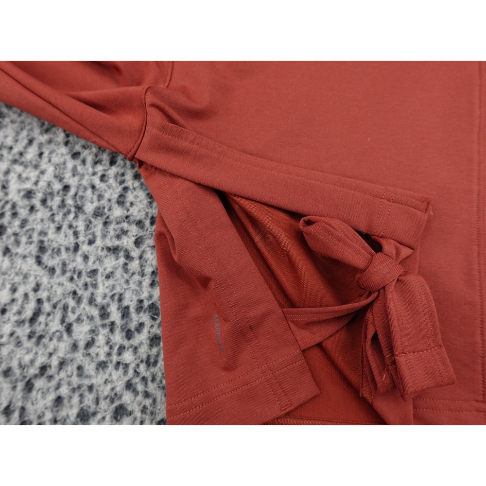 Adidas Cropped Sweatshirt Womens S Rust Excellent Aeroready Side Tie JD4213 - Picture 5 of 9